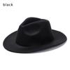 Vintage Women Men Stage Performance Woolen Wide Brim Jazz Cap Cowboy Hat Panama Fedora Hat