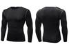 Men's Colorful Quick-Dry Compression Tights Long Sleeve Running Shirt - Breathable Elastic Base Layer for Sports Fitness