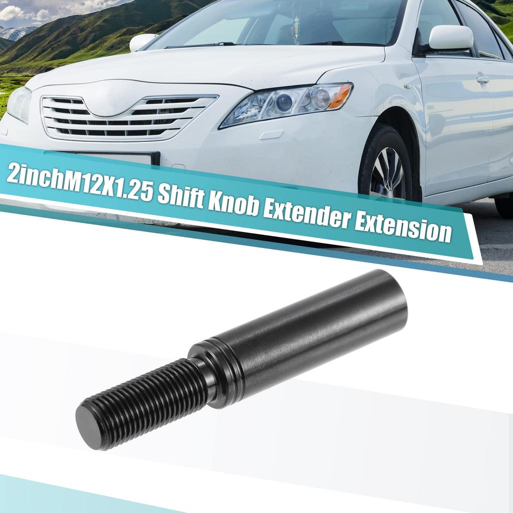 uxcell Car Shift Knob Extension Aluminum Alloy Gear Shifter Extender Lever for M12x1.25 81mm Ford Compatible with Nis San