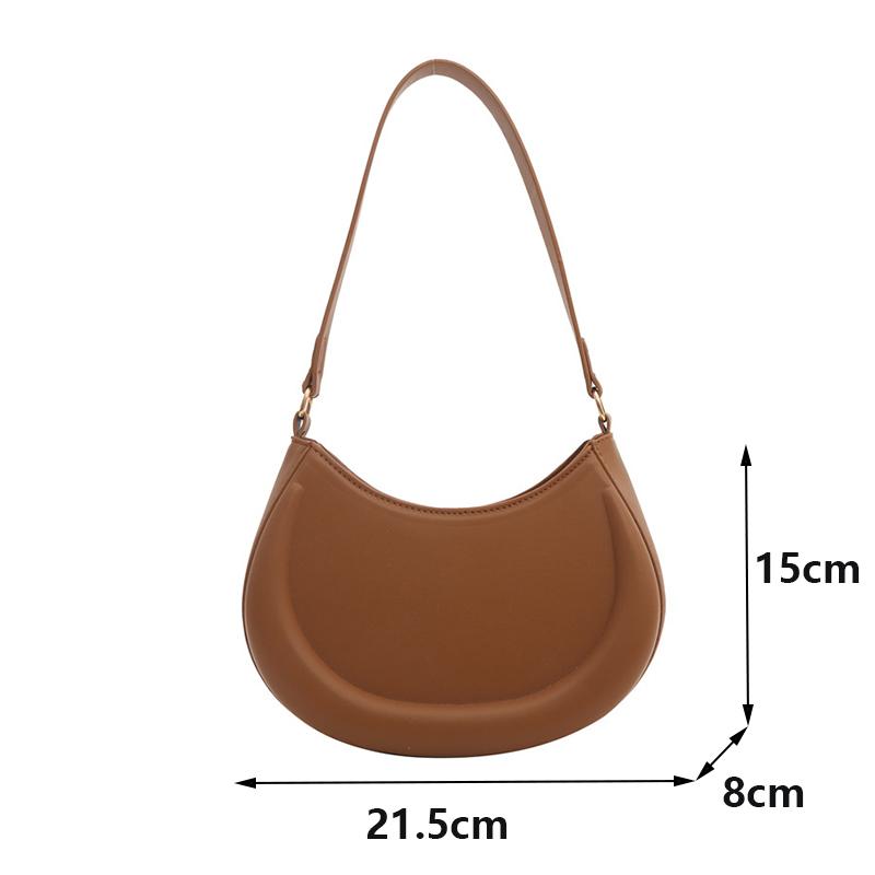 Французский полумесяц Женская однотонная сумка через плечо под мышкой Новая повседневная дорожная трендовая сумка-хобо из ПУ кожи CLE
