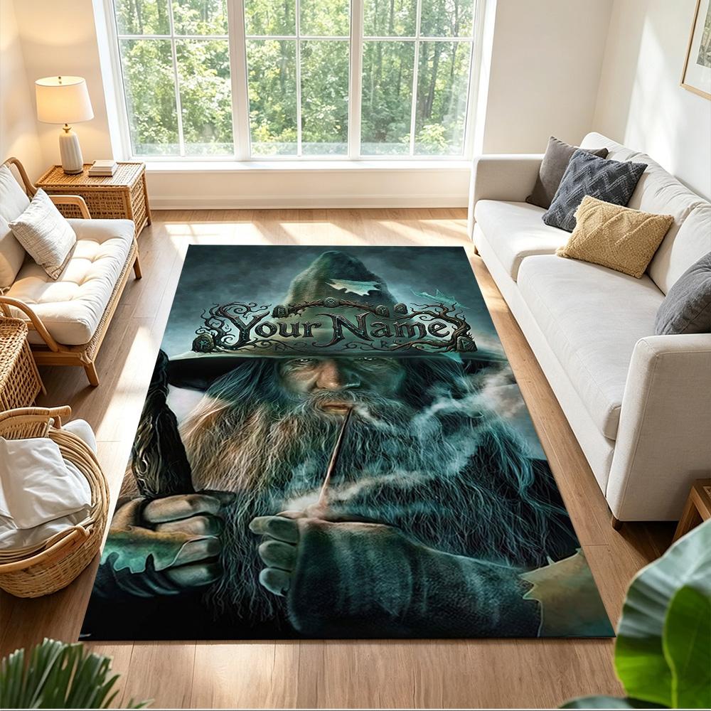 Lord Rings Customized Name Area Rug Perfect for Playrooms Entryway Bedrooms Living Rooms Antislip Carpet Anime Office Decor