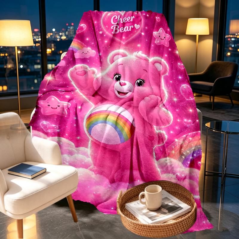 Care Bears Print Blanket - Soft & Comfortable, for Bedroom, Travel, Sofa, Home Decoration - Birthday Christmas Gift for Friend