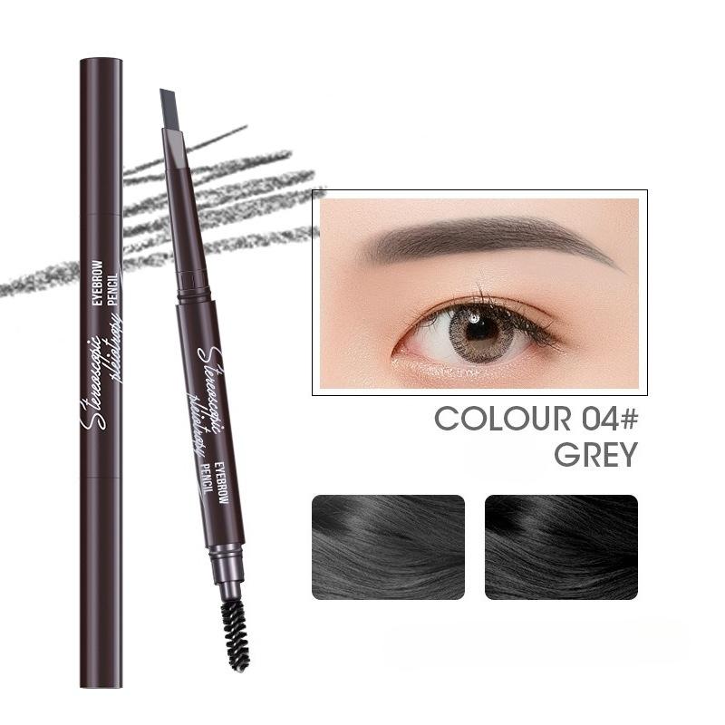 Dual-Ended Eyebrow Pencil with Triangular Tip & Brush - Perfect for All Skin Types