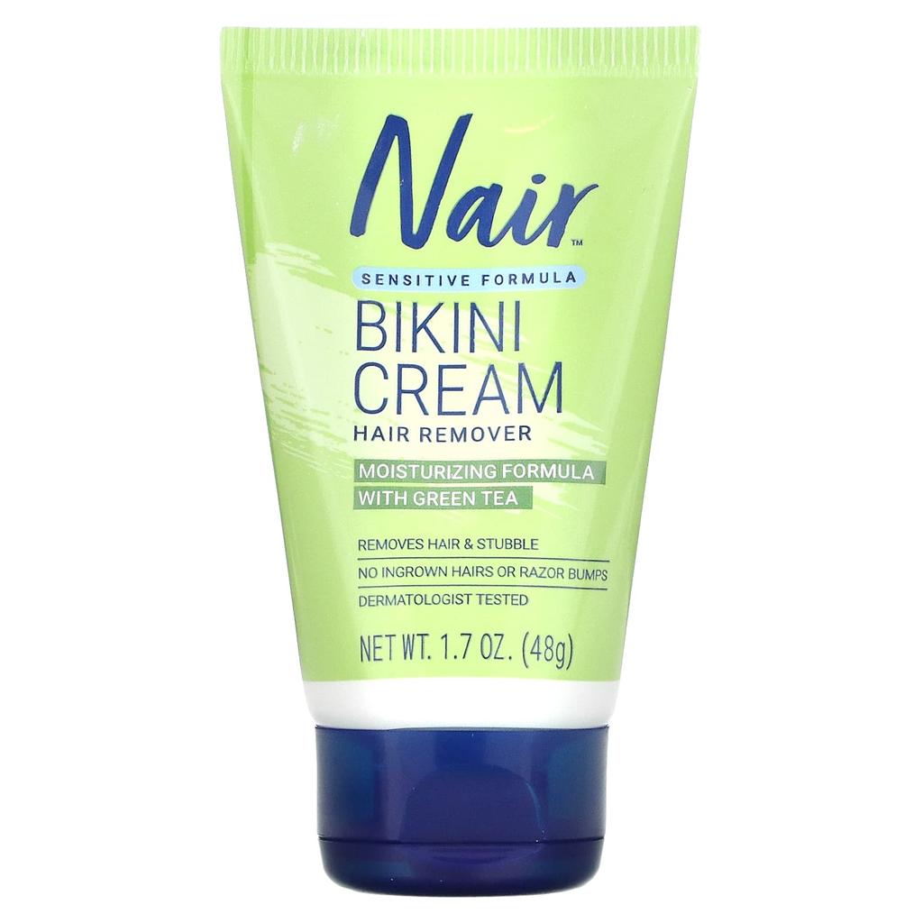 NAIR Hair Remover, Bikini Cream, Sensitive Formula, with Green Tea, 1.7 Oz (48 G)