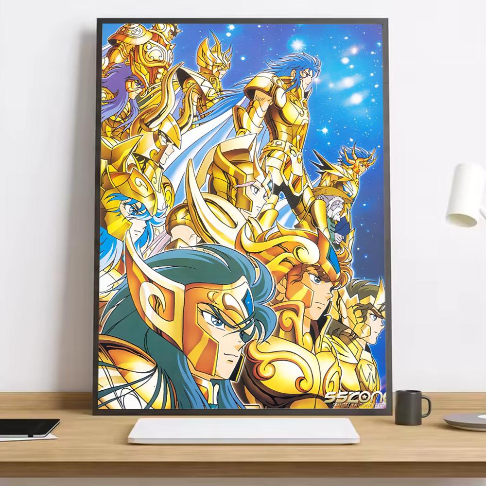 Saint Seiya Classic Anime Painting Calligraphy HD Canvas Poster living room bedroom bar aesthetic decoration