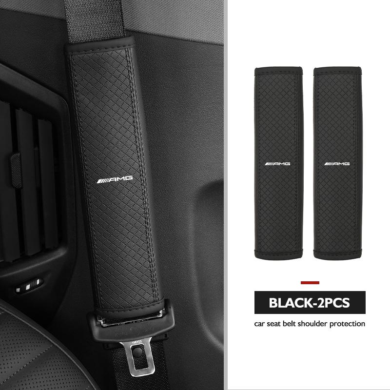 CSF1 Leather Car Seat Belt Cover Shoulder Protection Strap Pad For Mercedes Benz AMG W202 W212 W213 W220 W221 W222 C180 C200 C260