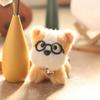 Cute Cute Puppy Pendant Plush Toy Doll Glasses Puppy Bag Hanging Decoration Keychain Doll Doll