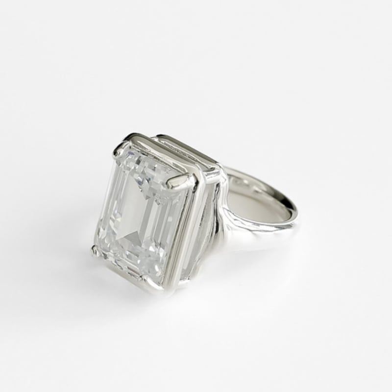 Invisible collage TRANSPARNECY RING_SILVER