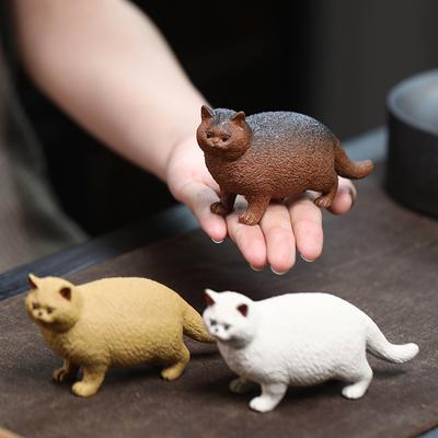 Керамическое ремесло Искусственная скульптура животного Кошка Английская короткошерстная Декоративные фигурки Аксессуары для украшения дома