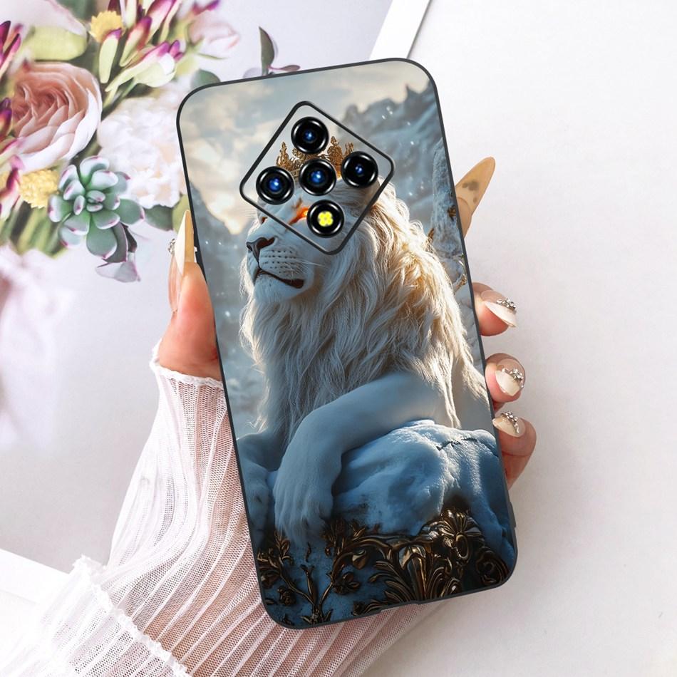 For Infinix Zero 8 8i X687 X687B Cool Dragon Tiger Pattern Phone Case For Infinix Zero8 Zero8i Black Silicone Soft Cases