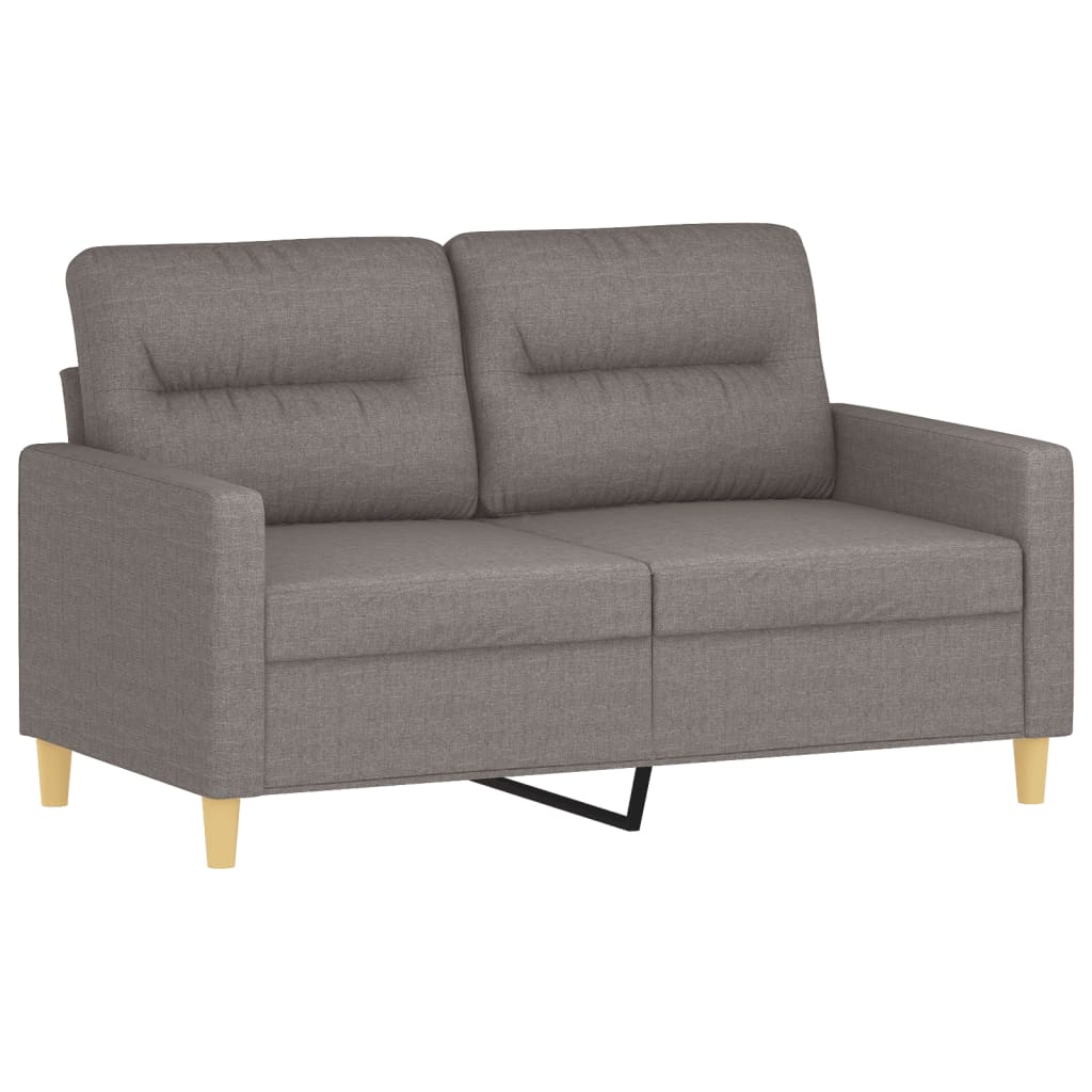 2 Piece Sofa Set with Cushions Taupe Fabric