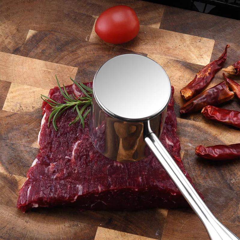 Сталь 304 Молоток для мяса Размягчитель мяса Домашние стейк свинина куриная грудка Инструменты для приготовления пищи Гаджеты для зоны подготовки еды Прочный