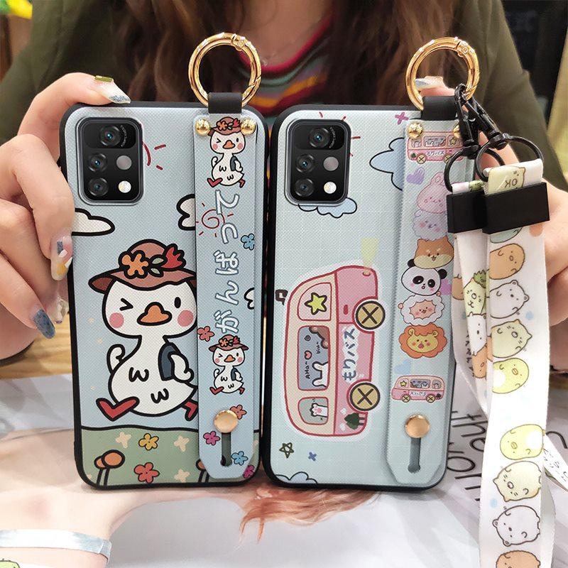 Durable Cartoon Phone Case For UMIDIGI A11 Pro Max Anti-dust Protective Shockproof Soft Case Wristband Ring Kickstand