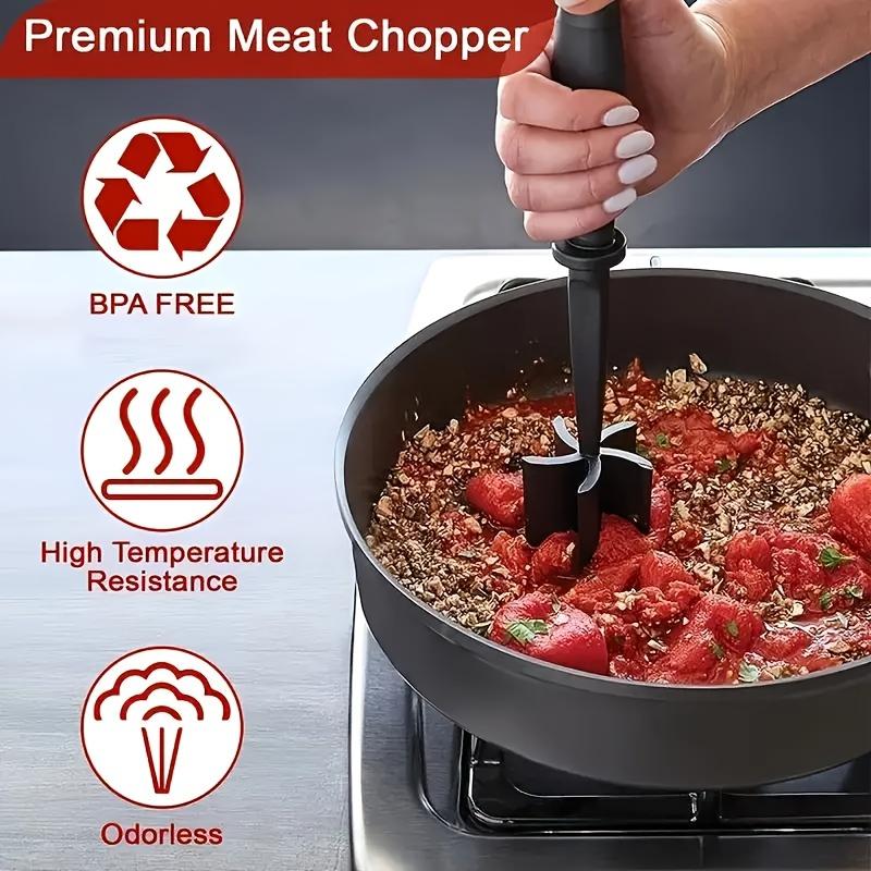 Premium Meat Chopper Heat Resistant Easy-to-Use Meat Masher Grinder for Ground Meat Hamburger Smashing Tasks Kitchen Utensil