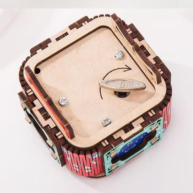 1 шт. 3D Музыкальная шкатулка с подсветкой Деревянный DIY набор для сборки Шкатулка для драгоценностей Креативный подарок