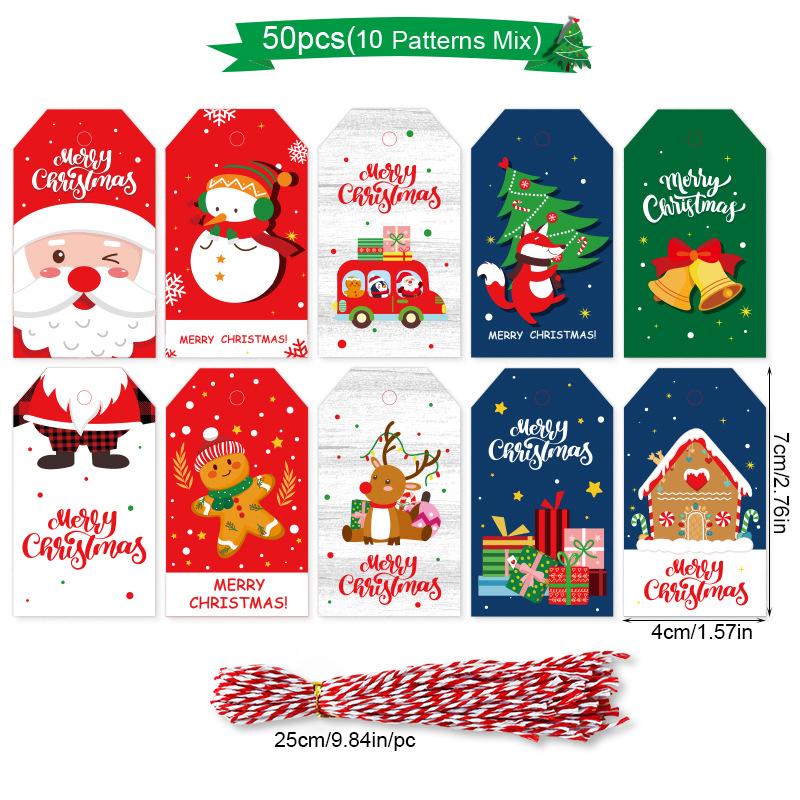 Рождественская елка Подарочная карта для вечеринки Украшения Главная Счастливого Рождества Спасибо Бирки из крафт-бумаги