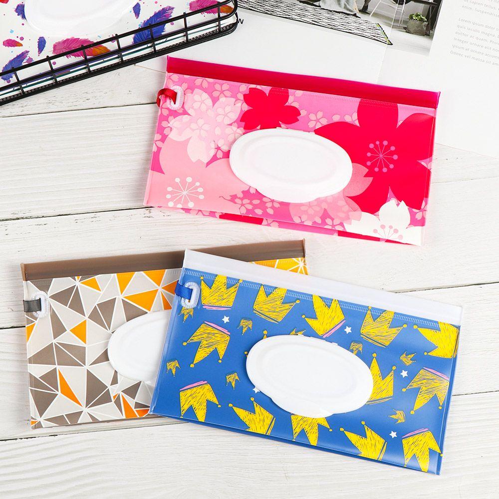 Snap-Strap Flip Cover Baby Product Stroller Accessories Cosmetic Pouch Tissue Box Wet Wipes Bag