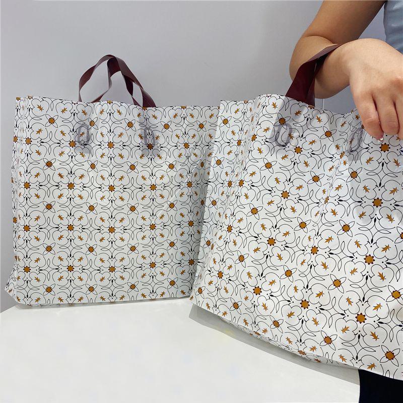 5 шт. сумка для магазина одежды утолщенная женская упаковочная сумка винтажная цветочная сумка-тоут подарочная сумка для покупок хранение