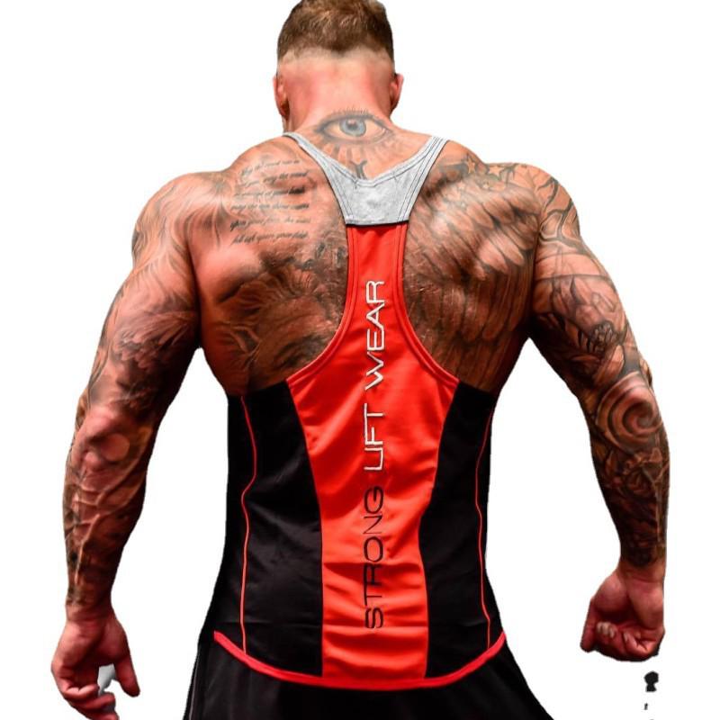 Трансграничная мужская майка-борцовка для фитнеса: Дышащая, эластичная спортивная и повседневная одежда