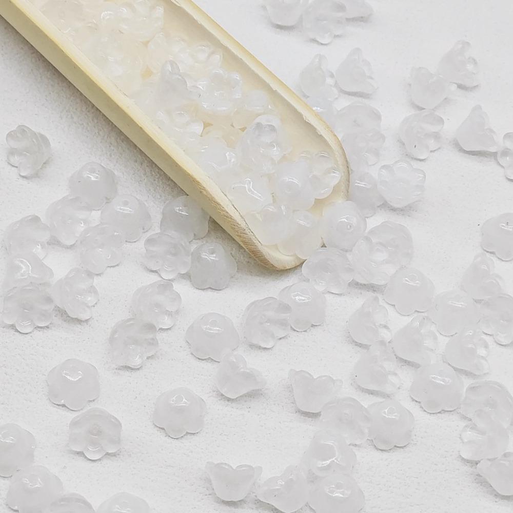 50 шт./набор Аксессуары Колокольчик Стеклянные бусины Стеклянные бусины Форма цветка-трубы Стеклянные бусины Женщины