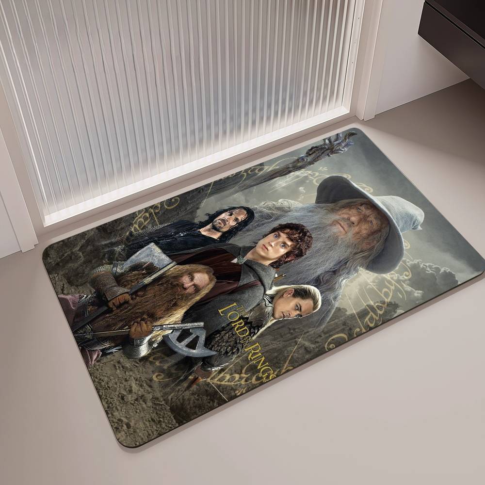 T-The L-Lords Of The R-Rings Movie Sticky Door Mat Washable Non-Slip Living Room Sofa Chairs Area Mat Kitchen Doormat Area Rug