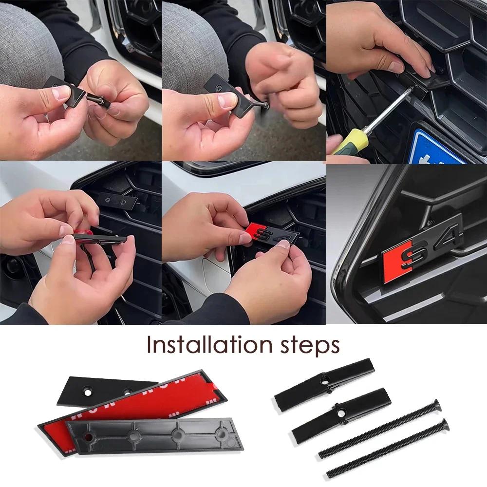 1pc B S3 S4 S5 S6 S7 S8 Front Grille Badge ABS Emblem B Exterior Modification Accessories Decoration Stickers