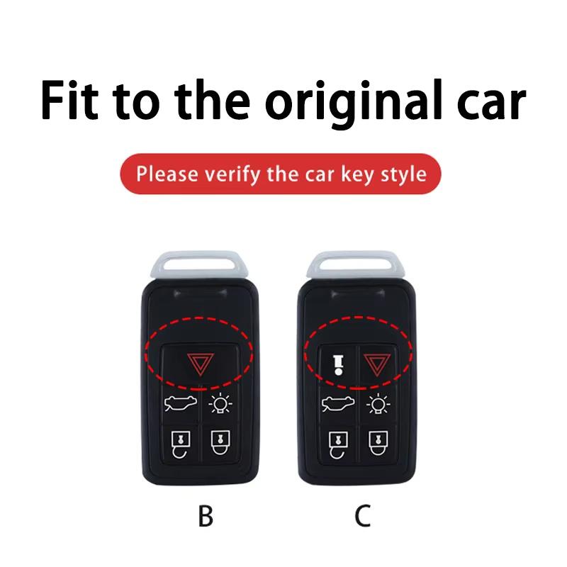 1Pc Zinc Alloy Car Key Shell Protector for Volvo XC40 XC60 XC90 S60 S90 V50 V70 V60 V40 S80 EX30 EX90 Anti-Scratch Auto Parts