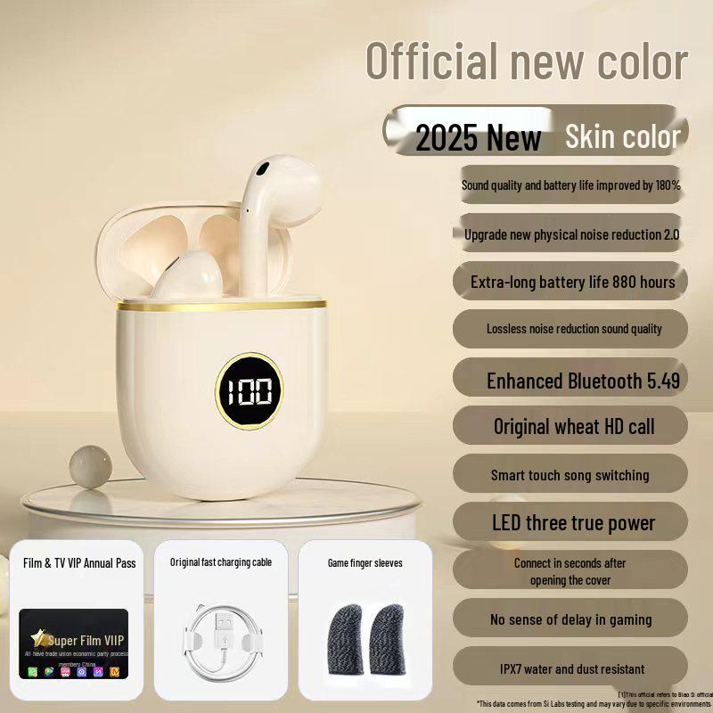 2025 Noise-Cancelling In-Ear Wireless Bluetooth Headphones with Long Battery Life