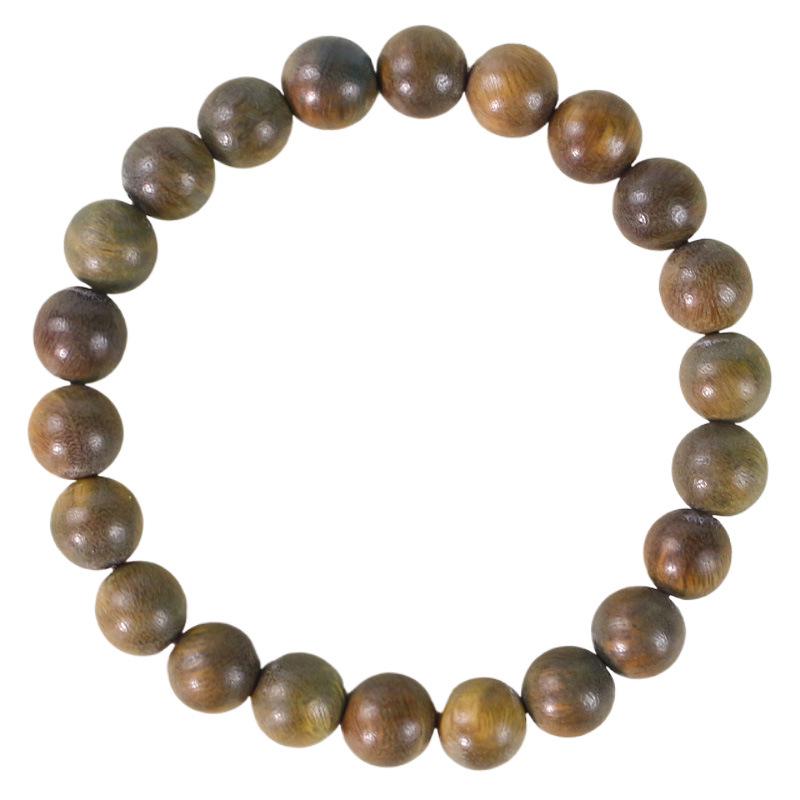 Изысканный браслет из зеленого сандалового дерева 8 мм для женщин: Натуральный аромат, меняющий цвет на свету