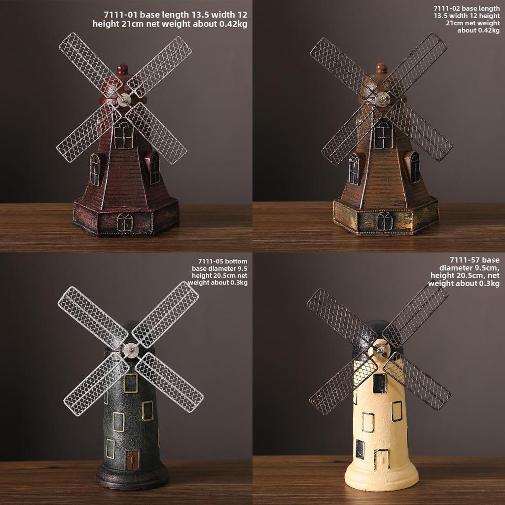 Modern Minimalist Dutch Windmill Resin Ornament For Home Office Shelf Decor