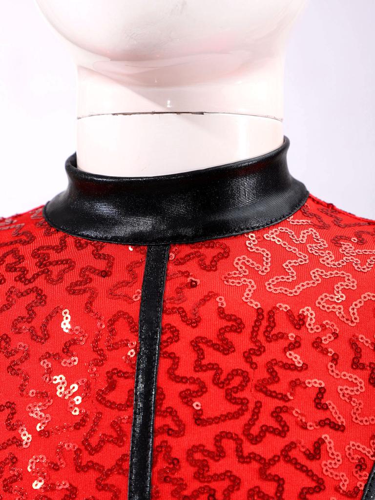 Комбинезон гонщицы для девочек, клетчатый принт, длинный рукав, воротник-стойка, пайеточная пэчворк, Хэллоуин косплей