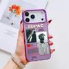 Чехол для телефона с изображением рэпера 2pac, певца Tupac, для iPhone 17 16 15 14 13 12 11 Pro Max Air, матовый, лазерный, Аврора, противоударный, Funda
