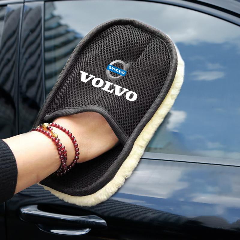 qzhum6 Car Plush Cleaning Gloves Thickening Wool Wash Towel For Volvo Xc60 Xc90 V40 V60 S60 V50 V90 S80 C40 XC40 V70 XC70 C30 C70 EX90