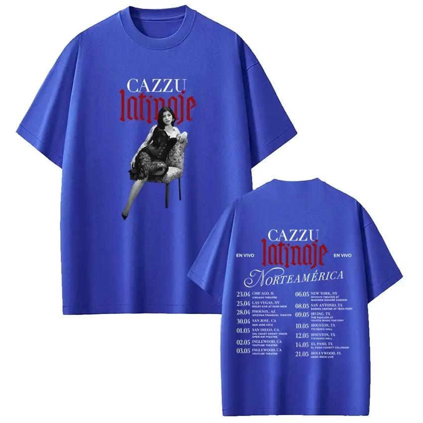 Unisex Women Fashion Hiphop Tshirts Singer Cazzu Latinaje 2026 Tour Graphic Tee Shortsleeved Cotton Aesthetic Oversized Tshirt
