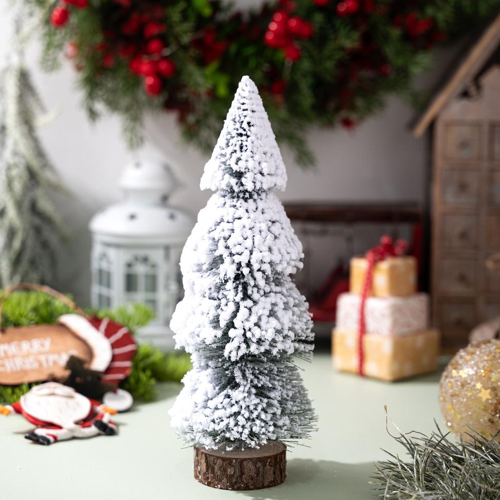 Мини Рождественские украшения Снежная сосна Рождественские украшения для дома Настольные Рождественские Навидад Новый год Подарок DIY Поделки