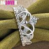 925 Sterling Silver Crown AAA Zircon Ring Jewelry