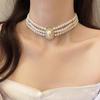 Multi-layer Pearl Pendant Jewelry Accessories Pearl Choker Fashion Retro Pearl Necklace  Women