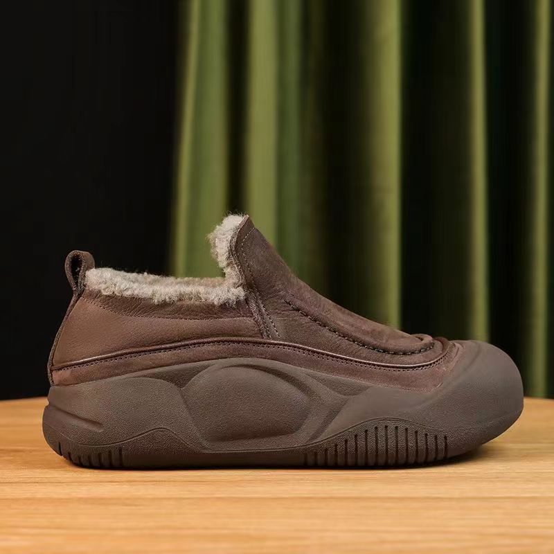 Женские зимние повседневные лоферы с флисовой подкладкой, термо, на толстой подошве, дизайн слипонов, теплые туфли с меховой подкладкой