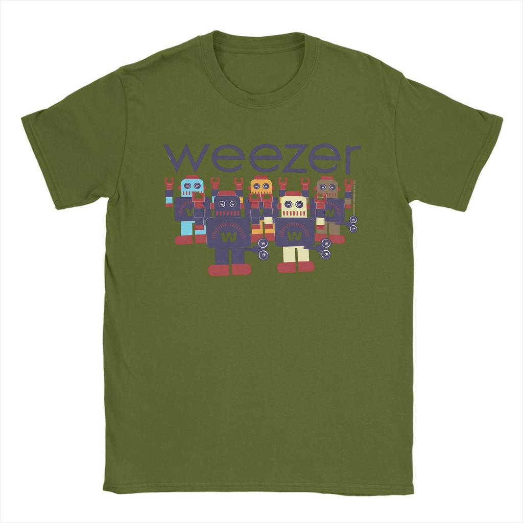 Unisexs Weezer Band T Shirt Cotton Clothes Humorous Short Sleeve Crewneck Tees Birthday Present TShirts