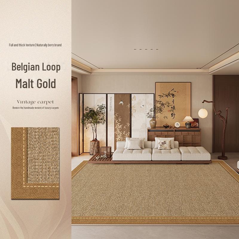 2025 Современный ковер для гостиной в китайском стиле - грязеотталкивающий, легкий в уходе, водонепроницаемый, противообрастающий, утолщенный для журнального столика/дивана