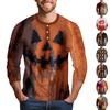 Men's Halloween Printed  Collar Three-Quarter Sleeve