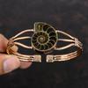Ammonite Fossil Cuff Bracelet Copper Wire Wrapped Gemstone Bangle Adjustable Cuff Bracelet Handmade Stylish Bangle Copper Jewelry For Gifts