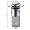 Pop Up Bathroom Sink Drain Strainer Hair Catcher Stainless Steel Sink Drain Strainer Brass Core for Bathroom Kitchen Basin Sink
