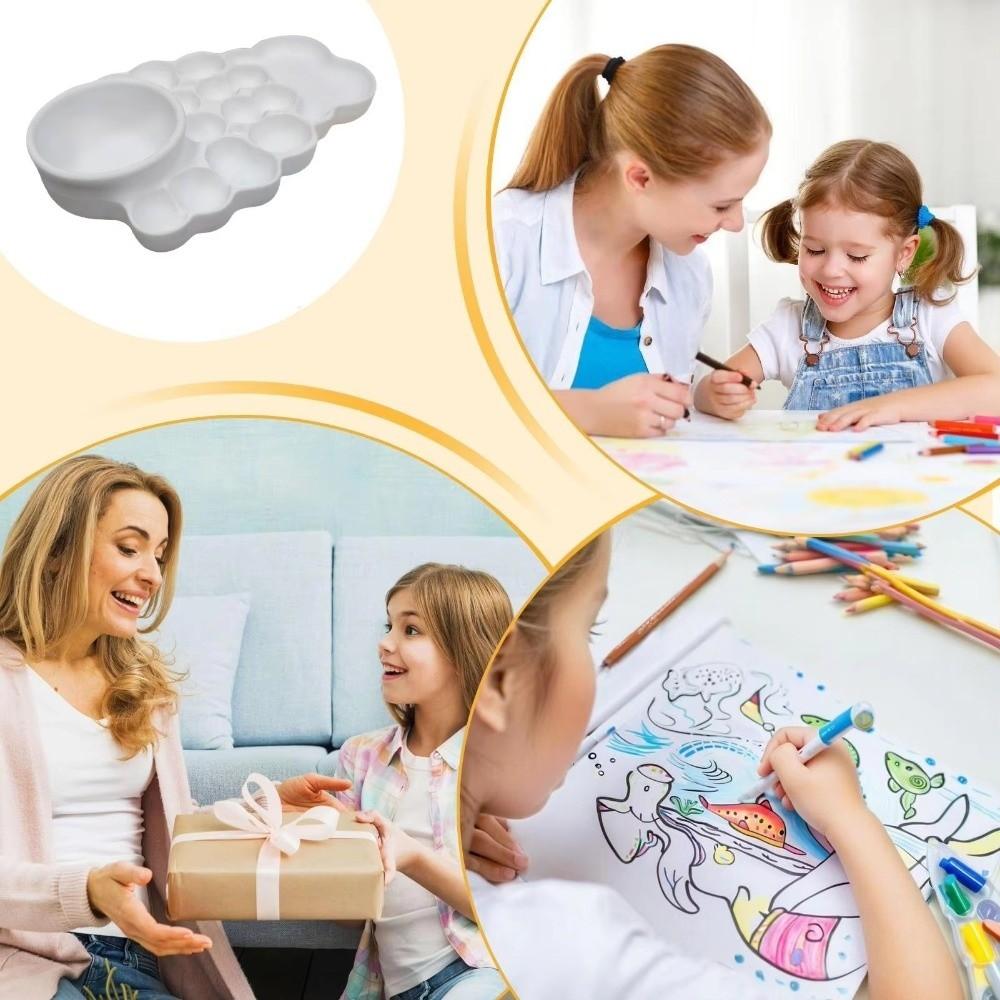 Multiple Compartments Watercolor Paint Tray Reusable Watercolor Mixing Tray for Artist Beginners