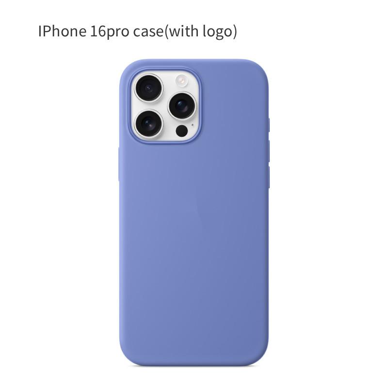For Iphone16 Pro Solid Color Magnetic Silicone Phone Protective Case With Logo For Enhanced Protection