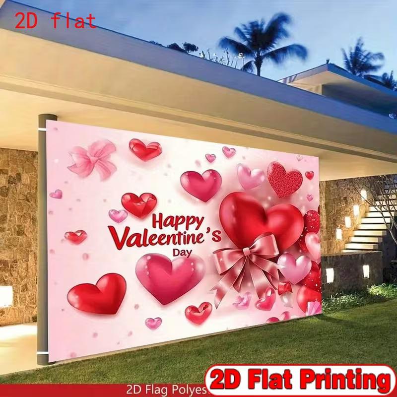 Sweet Pink 2D Backdrop, Romantic Hearts & Bows Photo Background