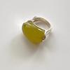 Korean Green Grape Jade Ring: White Gold-Plated Fashionable Women's Copper Ring