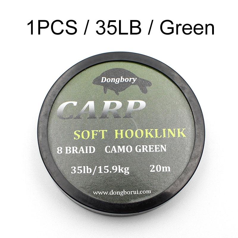 20 м леска для ловли карпа, мягкий крючок, 8 нитей, без покрытия, плетеная леска, аксессуары для рыбалки, терминальные снасти 15 фунтов/25 фунтов/35 фунтов