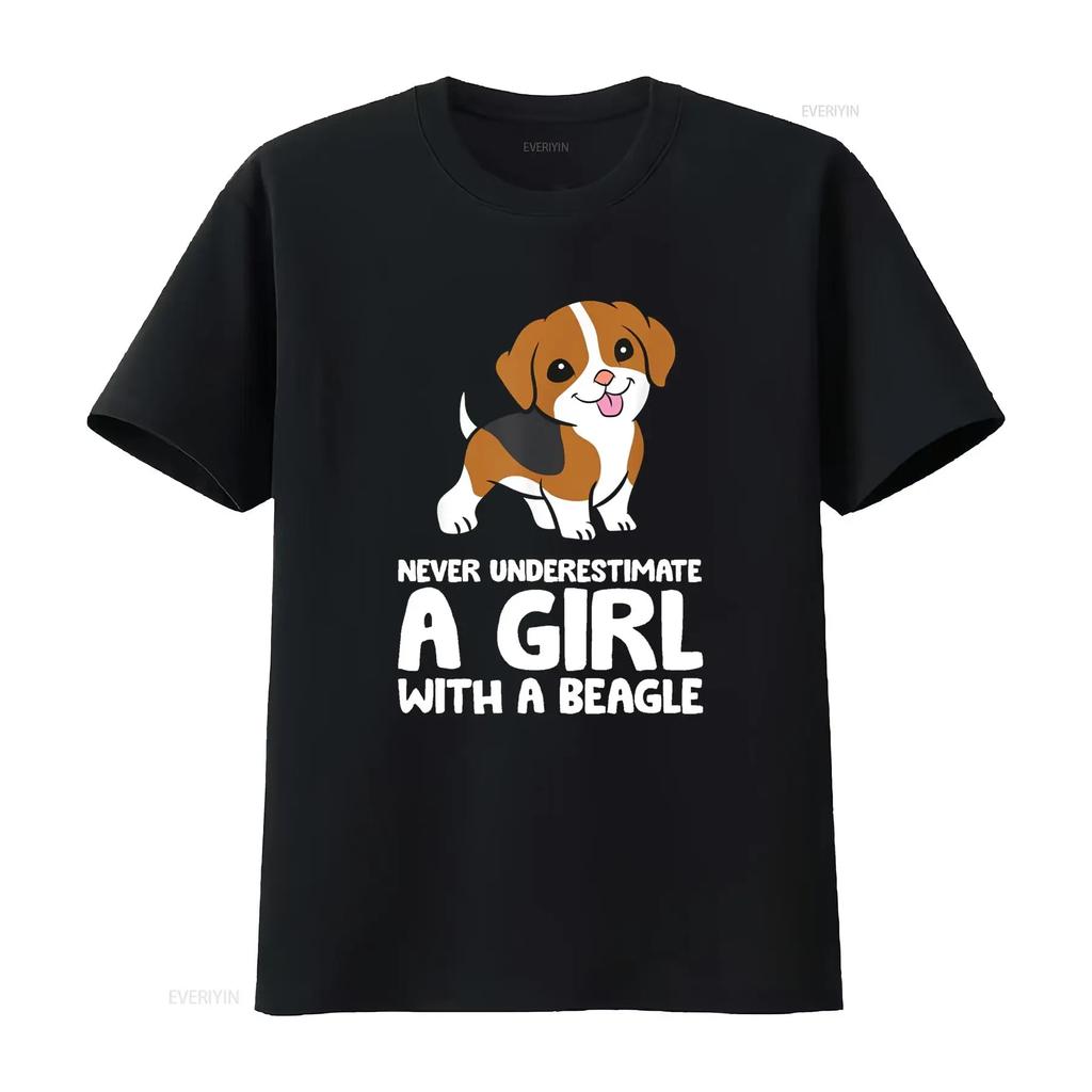 Never Underestimate A Girl With Beagle Dog T Shirt vintage Washed Stretched Versatile designer clothes Soft
