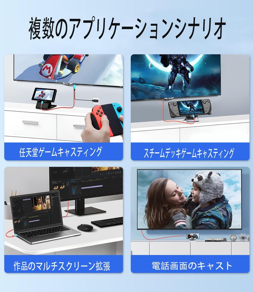 New Switch Genuine Direct TV Output HDMI Switch 4K 1080 C PD TV Output Multifunctional Adapter Small Size No Delay Trip Portable Compatible with [2024